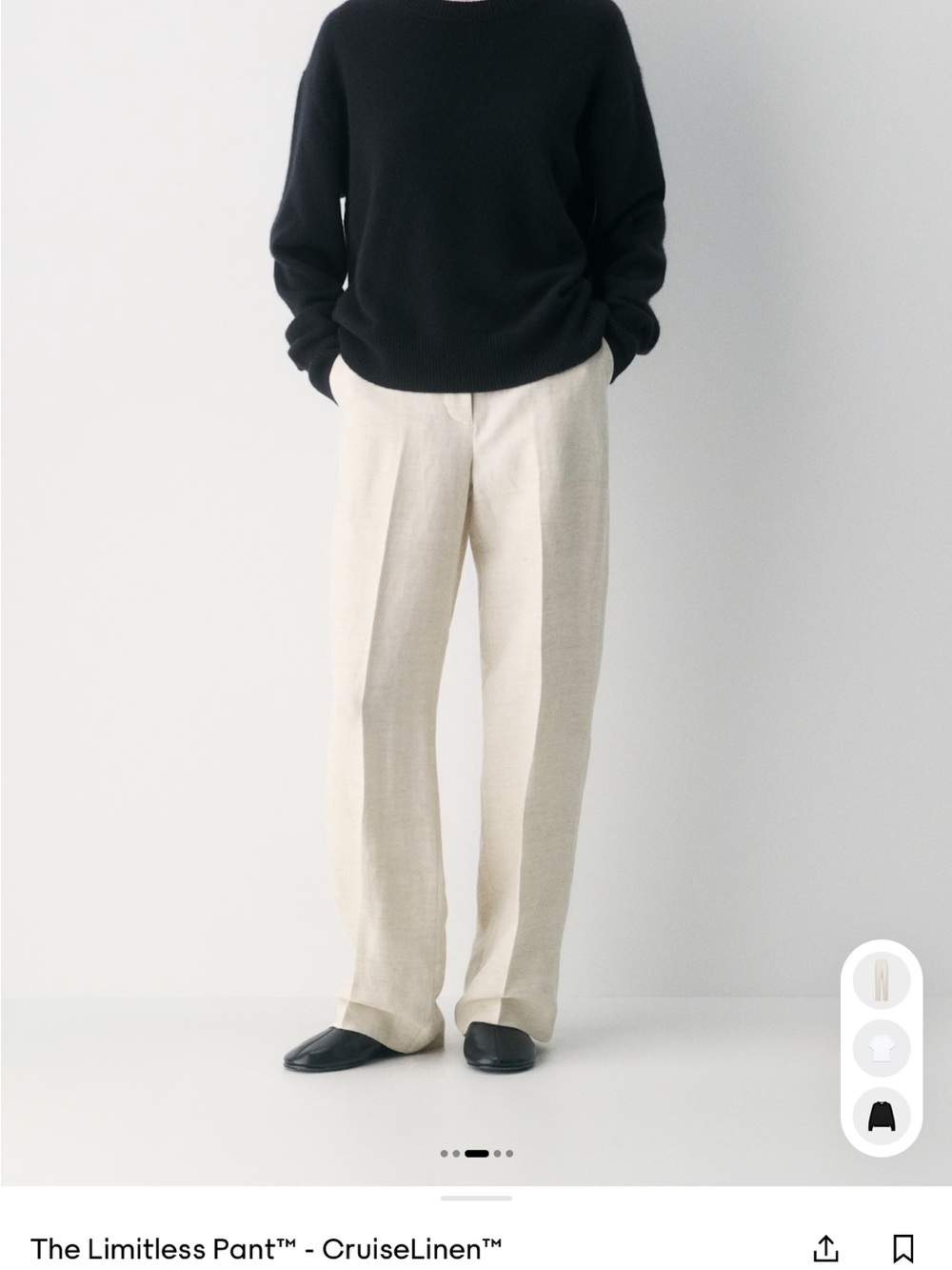 Aritzia Limitless Pant Light Grey Linen Pants